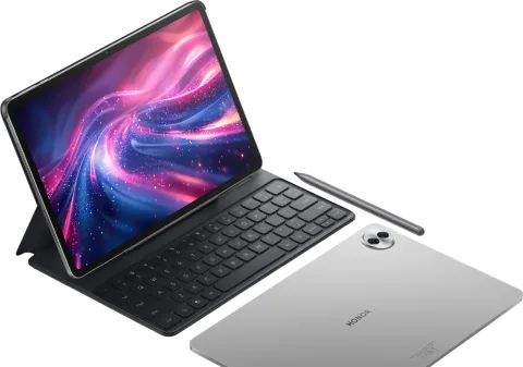 Honor Pad 10 in Space Grey, front and back view