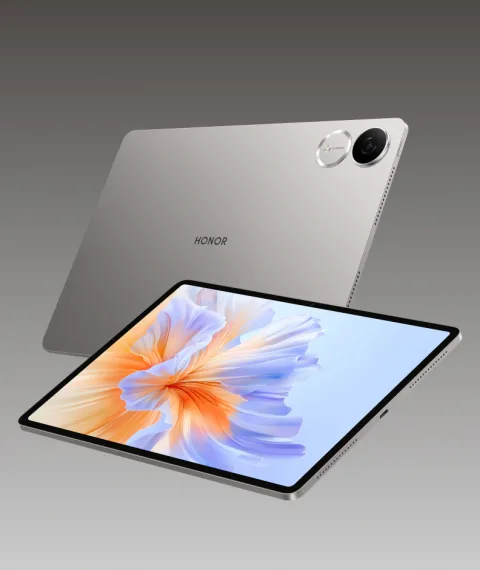 Honor Pad V9 in Space Grey, front and back view