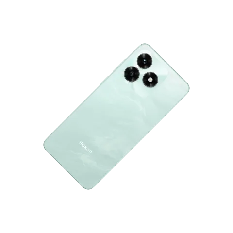 Honor X5c Plus in Green, angled full back view showing camera module