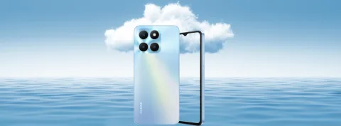 Honor X6a in Sky Silver, back view