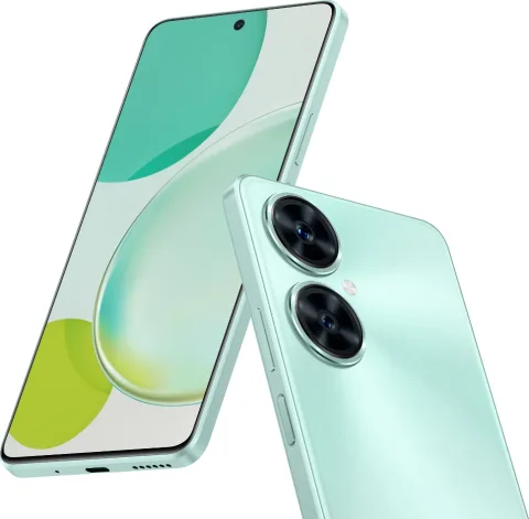 Huawei Nova 11i in Mint Green, front and back view