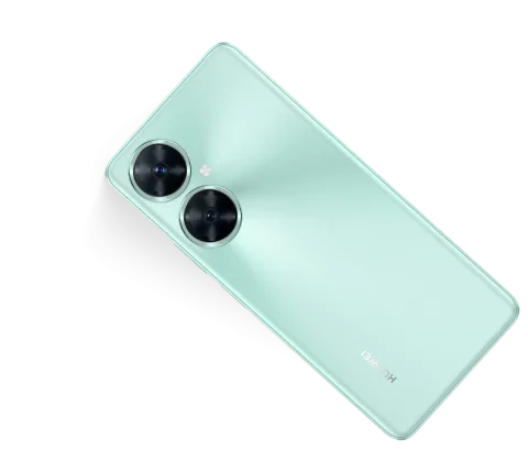 Huawei Nova 11i in Mint Green, angled camera module detail