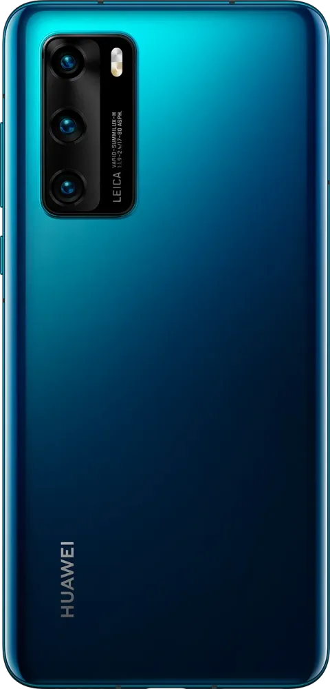 Huawei P40 in Deep Sea Blue, back view