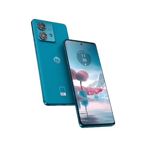 Motorola Edge 40 Neo in Caneel Bay, front and back