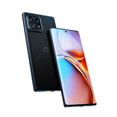 Motorola Edge 40 Pro in Interstellar Black, front and back