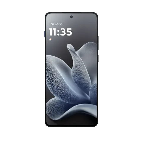 Motorola Edge 70 in Gadget Grey, front lock screen