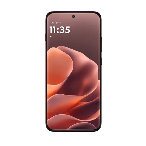 Motorola Edge 70 Pro in PANTONE Zinfandel, front view showing display