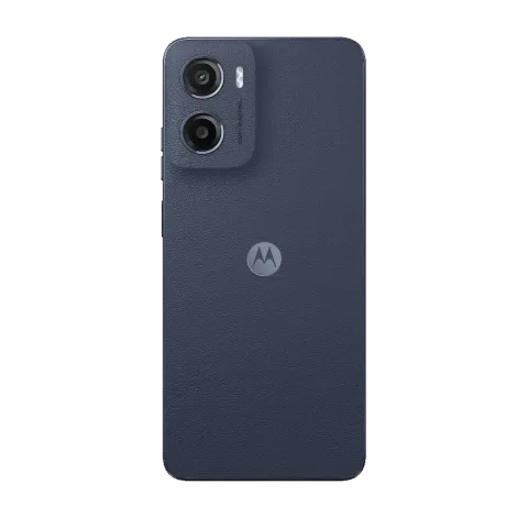 Moto E15 in Denim Blue, back view