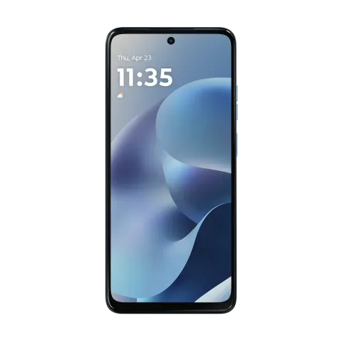 Moto G17 in Alaskan Blue - front view