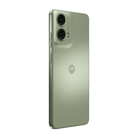 Moto G24 in Seafoam Green, side profile