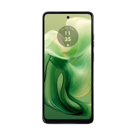 Moto G24 in Seafoam Green, front lock screen