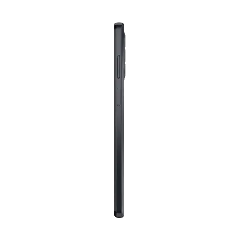 Moto G52 in Charcoal Grey, side profile