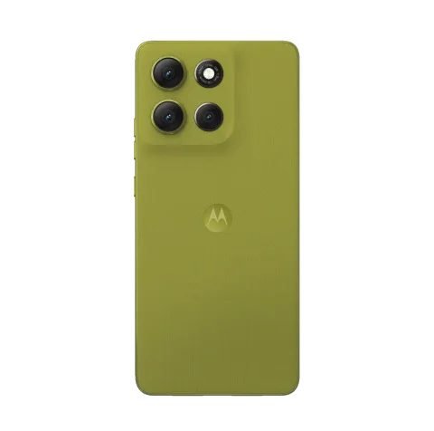 Moto G86 5G in PANTONE Golden Cypress, back view