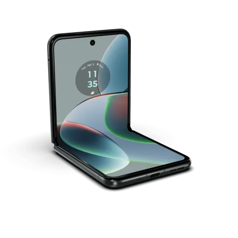 Motorola Razr 40 in Sage Green, flex mode