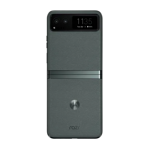 Motorola Razr 40 in Sage Green, closed