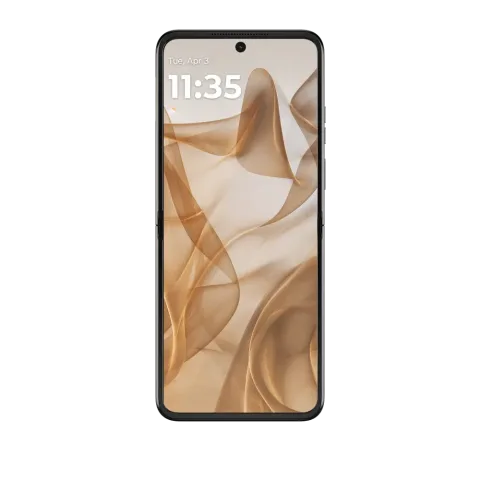 Motorola Razr 50 in Beach Sand, open (front display)
