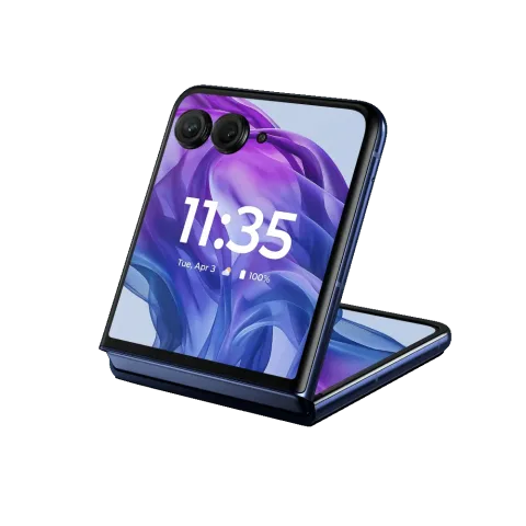 Motorola Razr 50 Ultra in Midnight Blue, flex mode