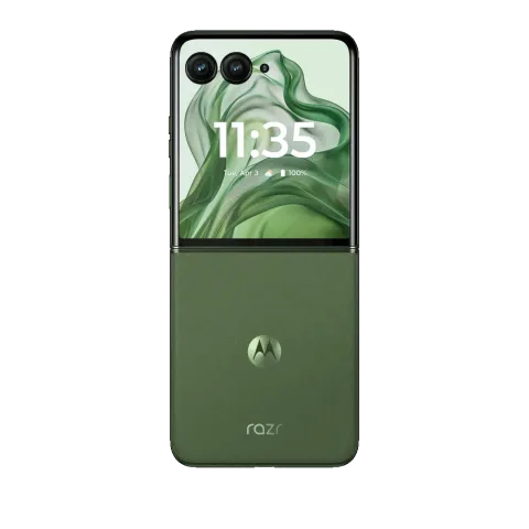 Motorola Razr 50 Ultra in Spring Green, closed