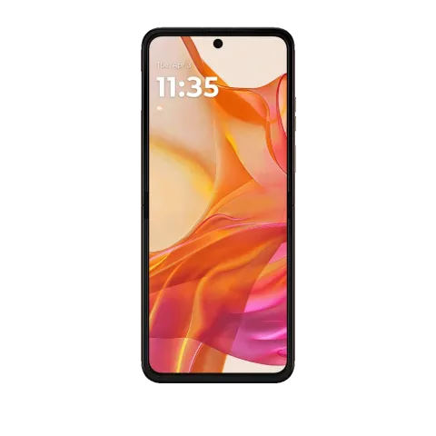 Motorola Razr 50 Ultra in Peach Fuzz, open