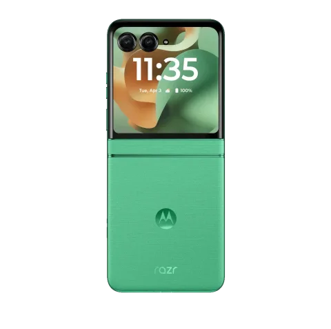 Motorola Razr 60 in Spring Bud green, closed