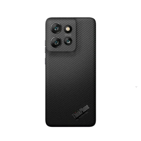 Motorola ThinkPhone 25 in Black, back view showing the camera module
