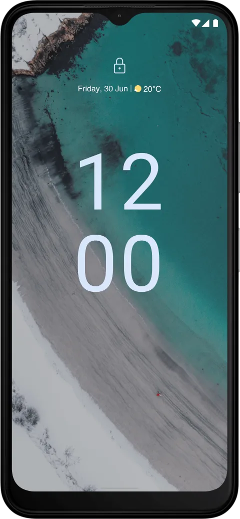 Nokia C32 in Charcoal, front view