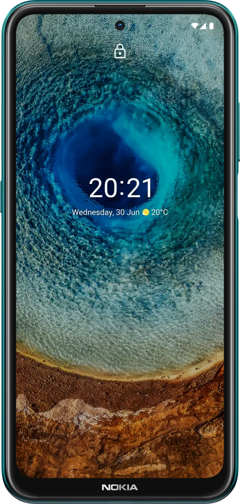 Nokia X10 in Forest Green, front view