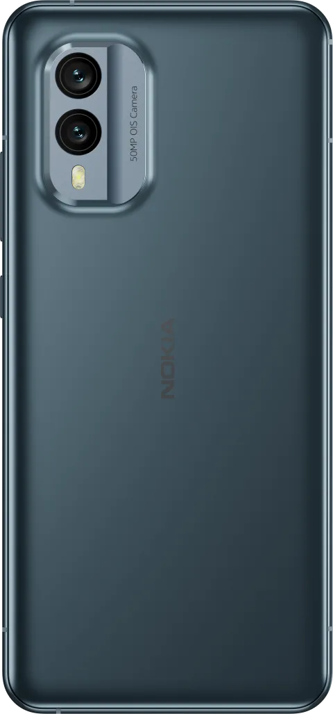 Nokia X30 5G in Cloudy Blue, back view