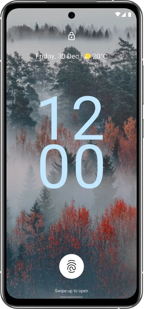 Nokia X30 5G in Ice White, front view