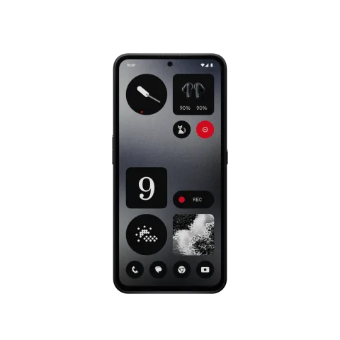 CMF Phone 1 in Black, front view showing display