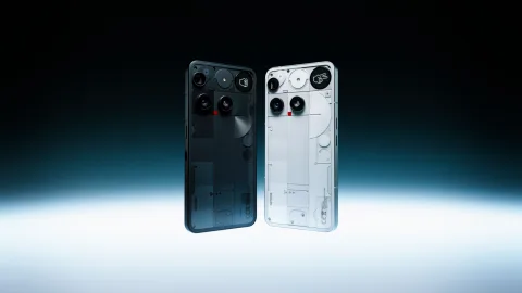 Nothing Phone (3) in Black and White, back views side by side