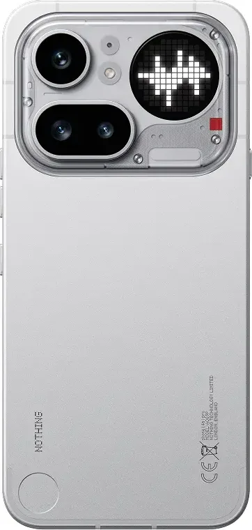 Nothing Phone (4a) Pro back detail with Glyph Matrix lit