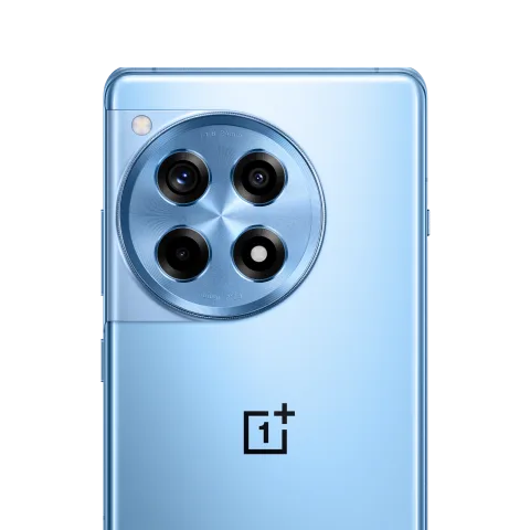 OnePlus 12R in Cool Blue, rear camera close-up