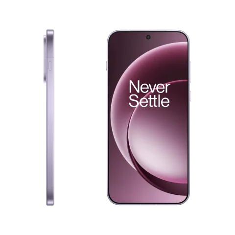 OnePlus 15 in Ultra Violet, angled view