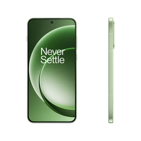 OnePlus 15R in Mint Breeze, angled view