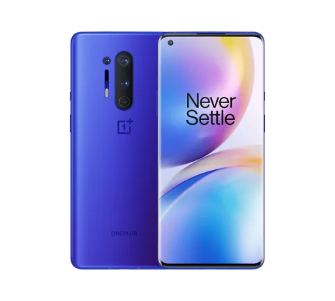 OnePlus 8 Pro in Ultramarine Blue, back view