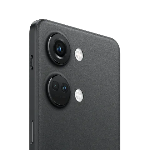 OnePlus Nord 3 in Tempest Gray, rear camera close-up.