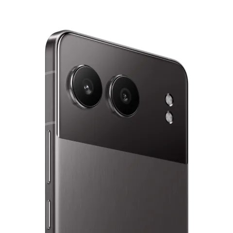 OnePlus Nord 4 in Obsidian Midnight, rear camera lenses close-up.