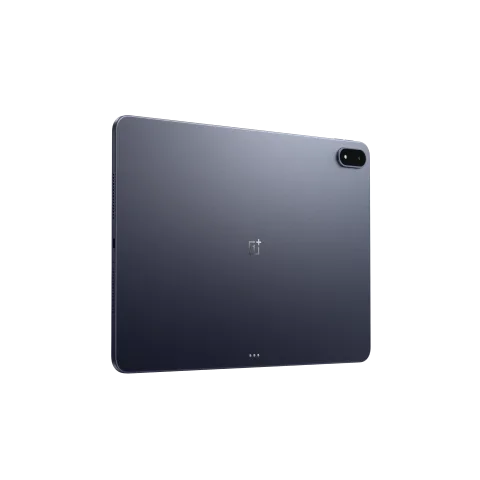 OnePlus Pad 3 in Storm Blue, back angled view