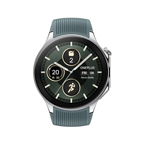 OnePlus Watch 2 in Radiant Steel, front view