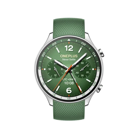 OnePlus Watch 2R in Forest Green, front view
