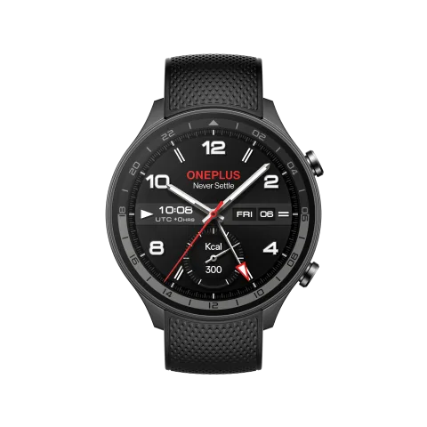 OnePlus Watch 2R in Black, front view