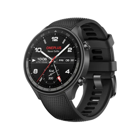 OnePlus Watch 2R in Black, angled view