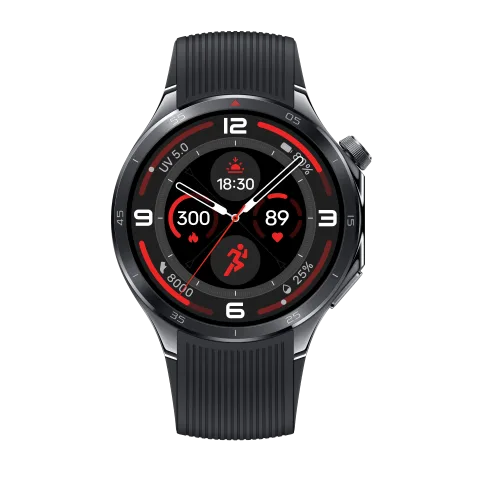 OnePlus Watch 3 in Obsidian Titanium, front view