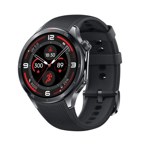 OnePlus Watch 3 in Obsidian Titanium, front angled view