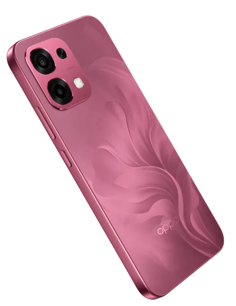 OPPO A6 Pro in Rosewood Red, full rear view