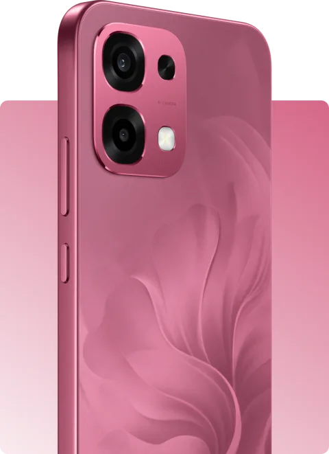 OPPO A6 Pro camera module close-up in Rosewood Red