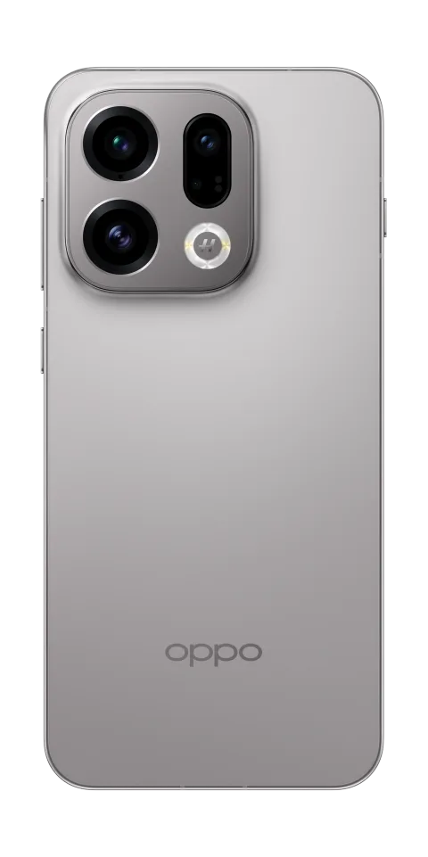 OPPO Find X9 in Titanium Grey, flat rear view