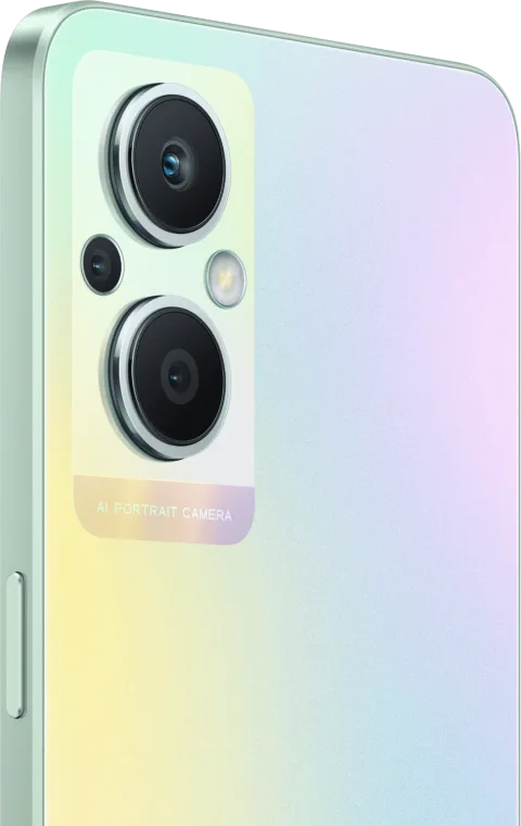 Oppo Reno7 Lite 5G in Rainbow Spectrum, camera module close-up
