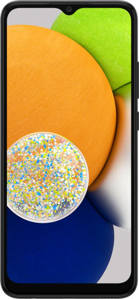 Samsung Galaxy A03 in Black, front view